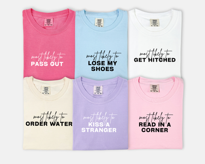 "Most likely to..." Mix n' Match Tees