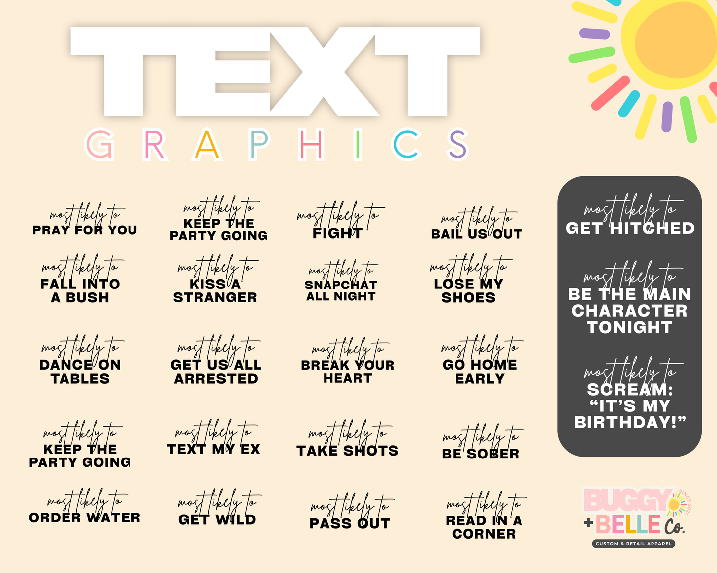 "Most likely to..." Mix n' Match Tees